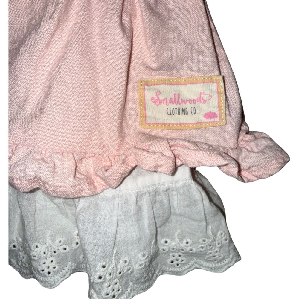 9D. Vtg Smallwoods HTF OG SweetHoney 12mo Linen/Cotton Pinafore Dress & Bloomers - Picture 2 of 8